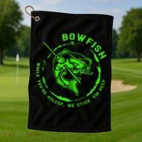 Bowfishing Hunting Lovers Funny Golf Towel thumb 1
