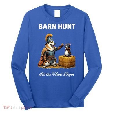 Barn Hunt Lover Warrior Rat And Icelandic Sheepdog Long Sleeve Shirt