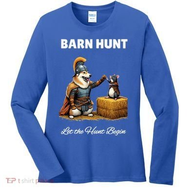 Barn Hunt Lover Warrior Rat And Icelandic Sheepdog Women's Long Sleeve Shirt