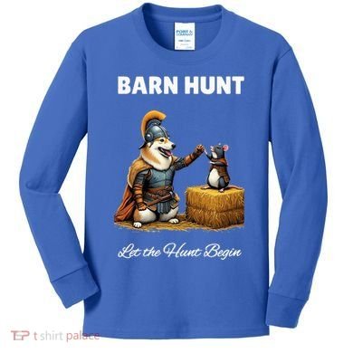 Barn Hunt Lover Warrior Rat And Icelandic Sheepdog Kids Long Sleeve Shirt