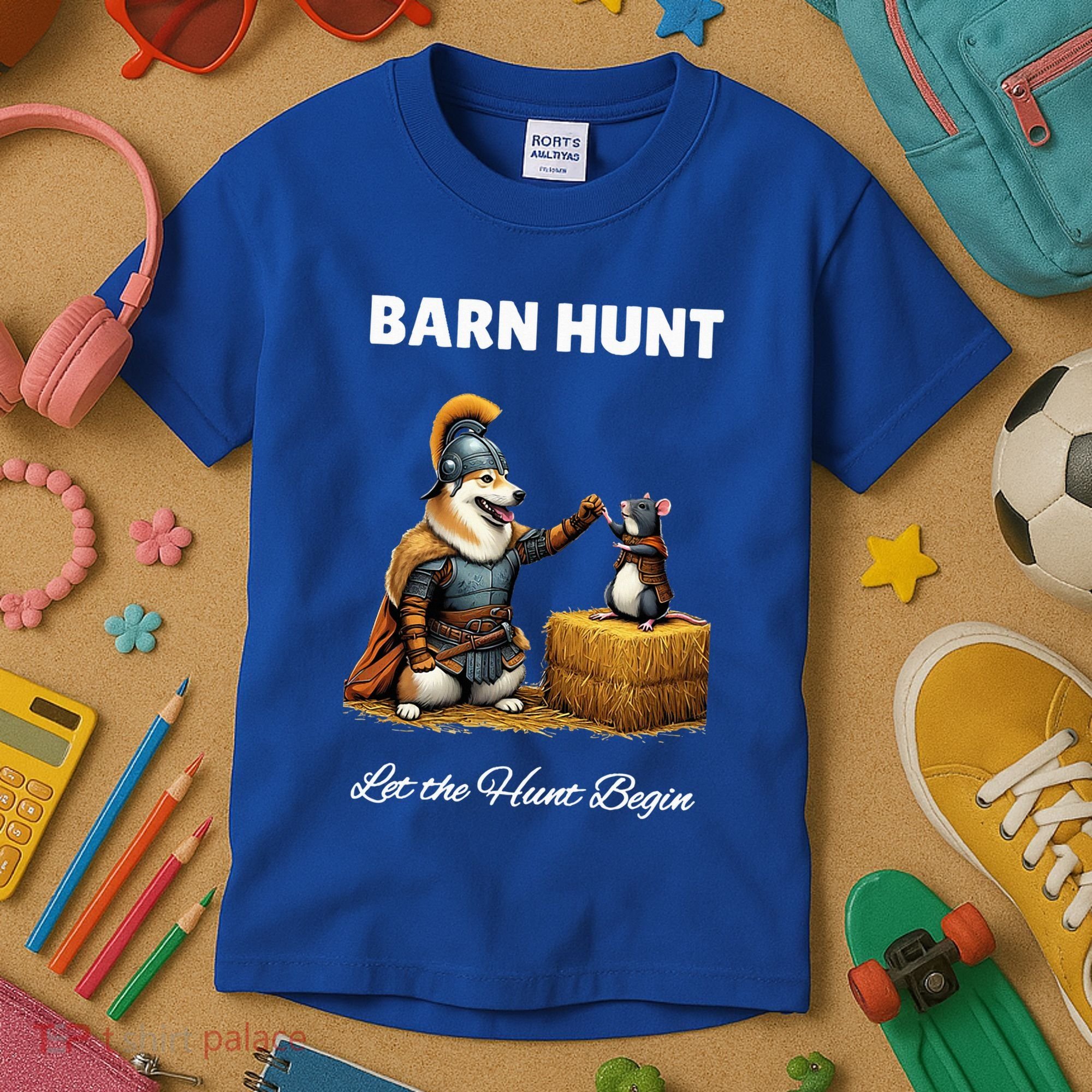 Barn Hunt Lover Warrior Rat And Icelandic Sheepdog Kids T-Shirt