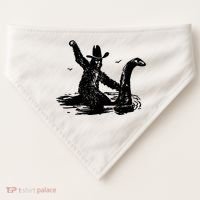 Bigfoot Hilarious Loch Ness Monster USA-Made Doggie Bandana thumb 0
