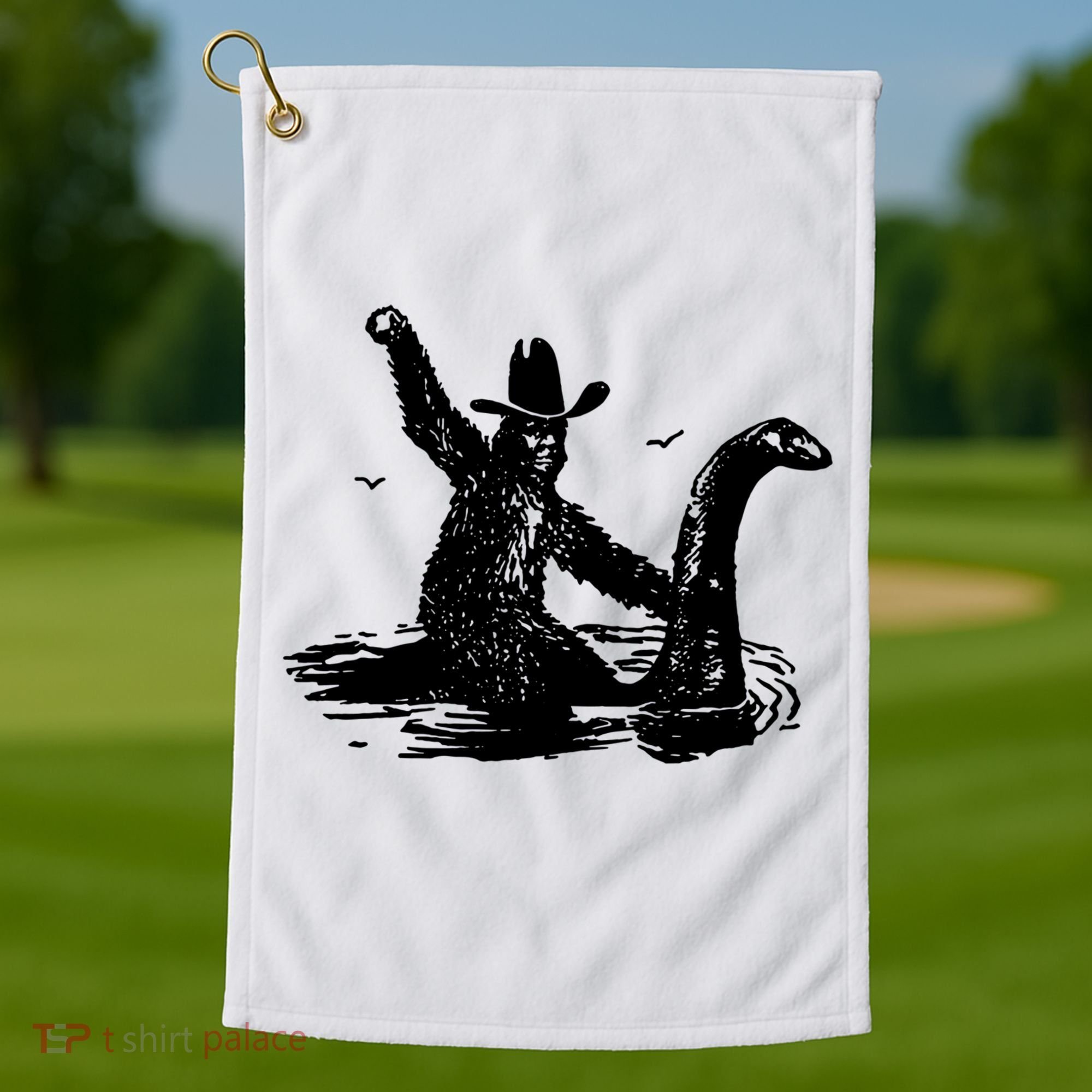 Bigfoot Hilarious Loch Ness Monster Golf Towel
