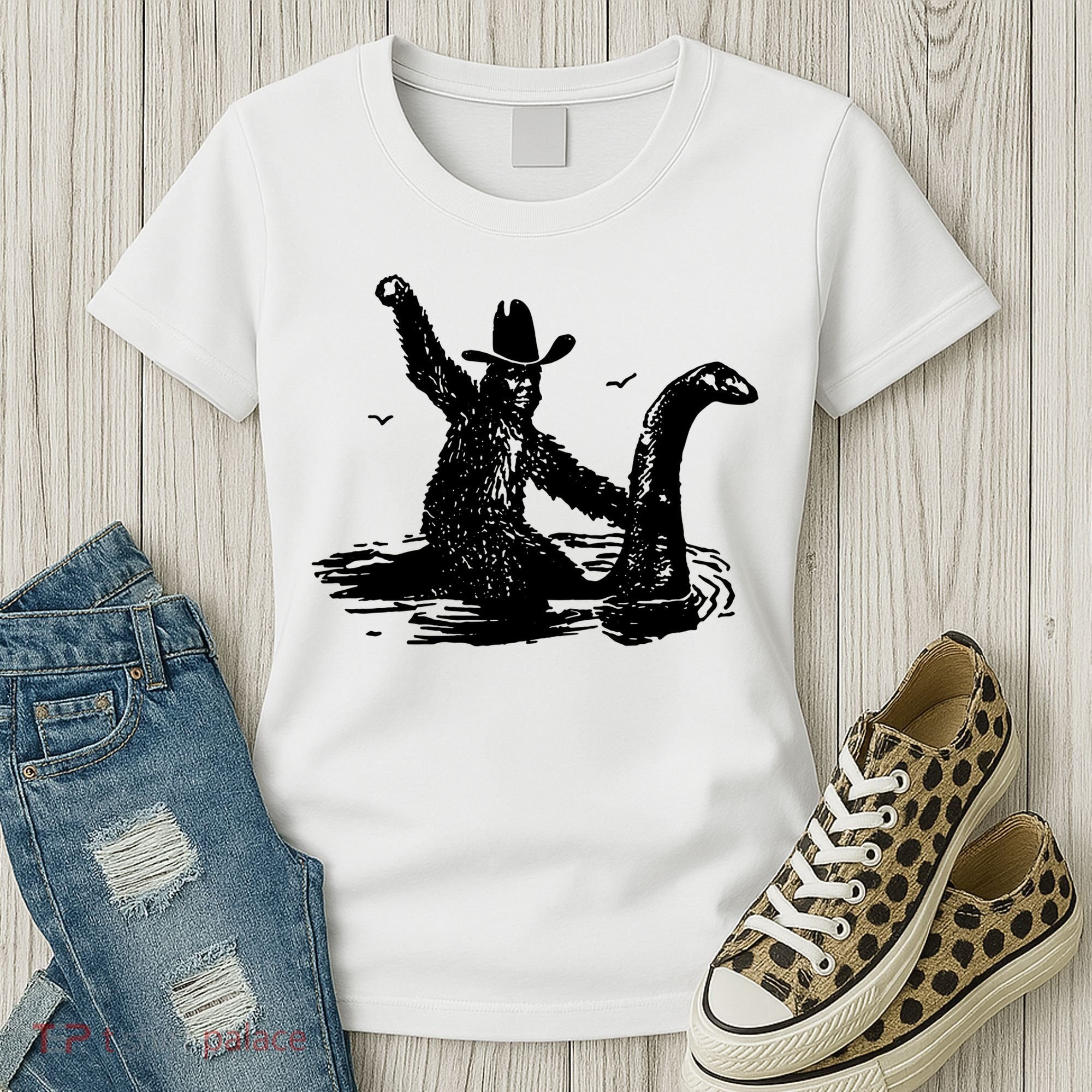 Bigfoot Hilarious Loch Ness Monster Women's T-Shirt