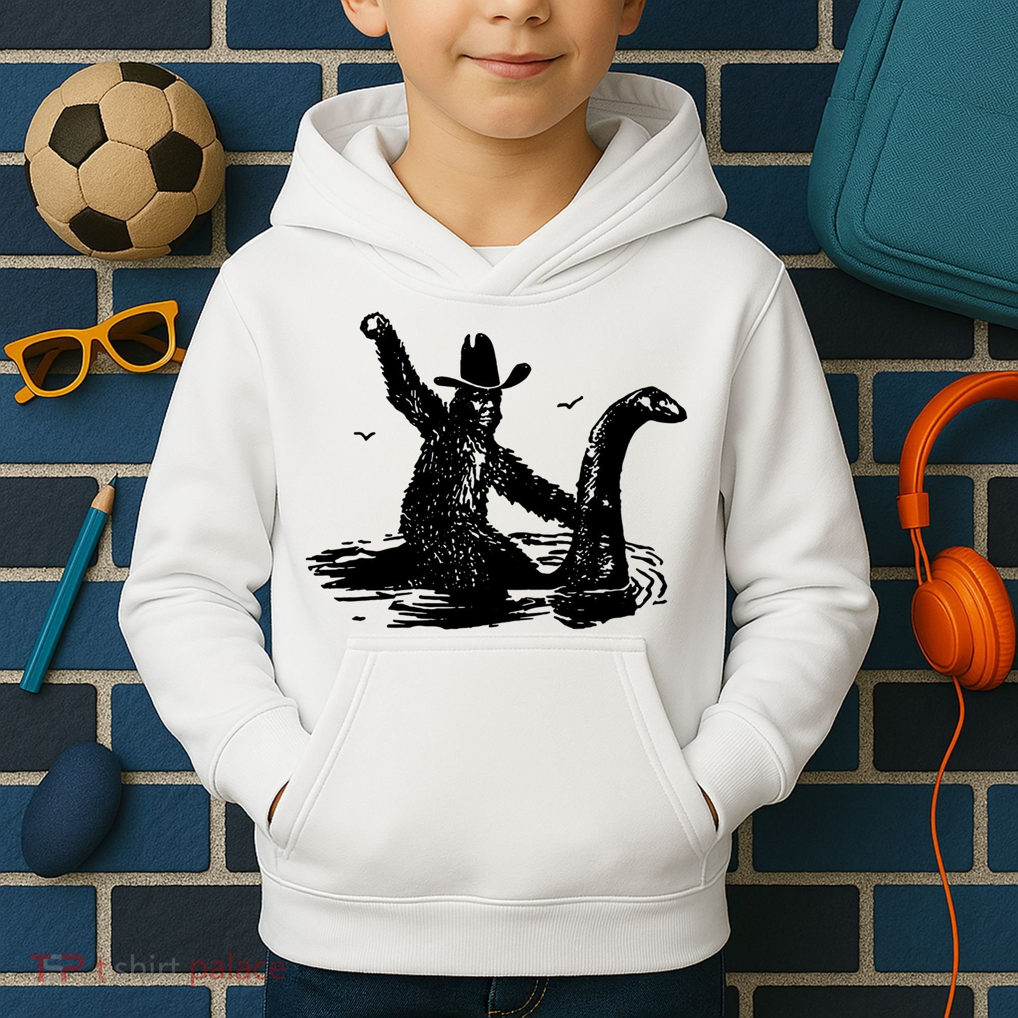 Bigfoot Hilarious Loch Ness Monster Kids Hoodie
