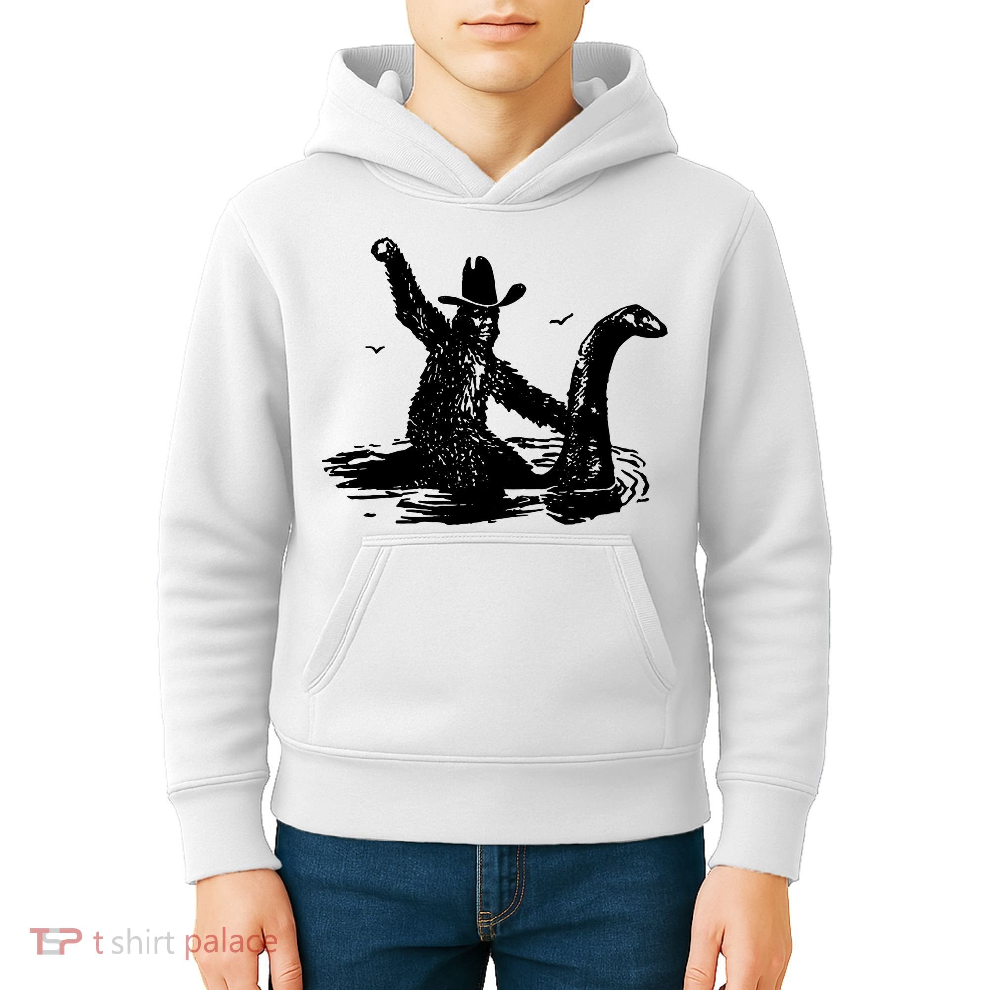 Bigfoot Hilarious Loch Ness Monster Kids Hoodie
