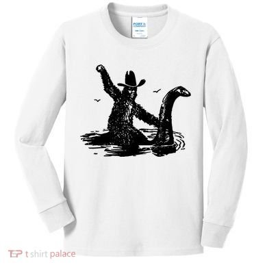 Bigfoot Hilarious Loch Ness Monster Kids Long Sleeve Shirt