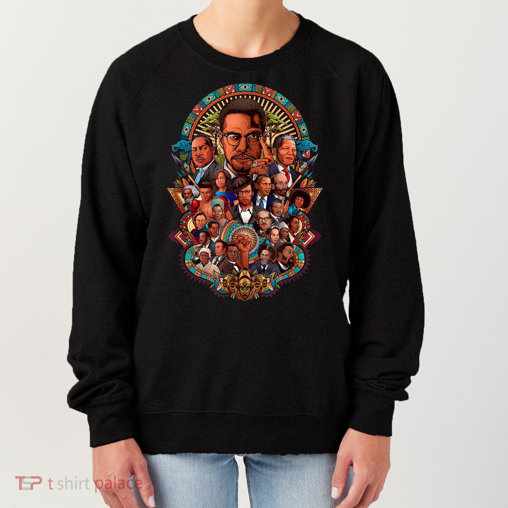 Black History Leaders Collage Inspirational African American Women's Sweatshirt