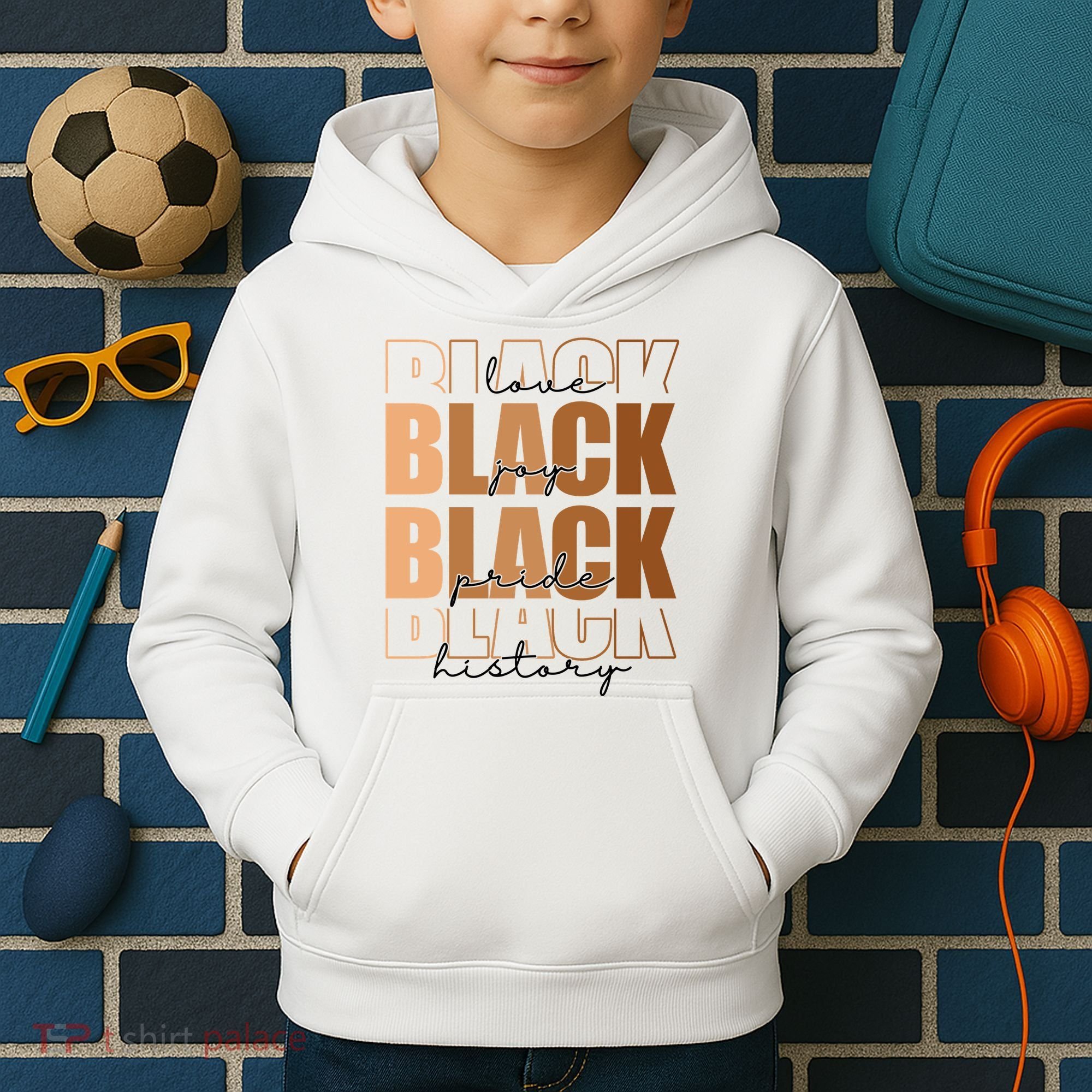 Black History Love Pride Month Melanin Kids Hoodie