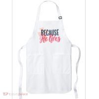 Because He Lives Jesus Cross Apron thumb 0