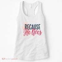 Because He Lives Jesus Cross Women's Tank Top thumb 0