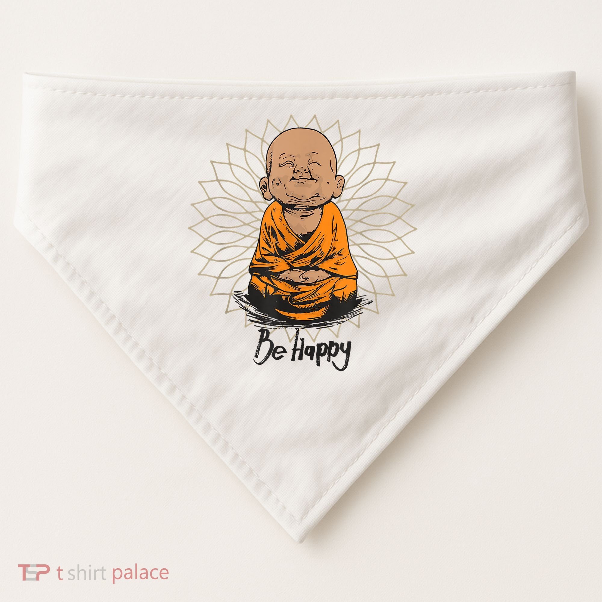 Ba Happy Little Happy Buddha Peaceful USA-Made Doggie Bandana
