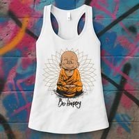 Ba Happy Little Happy Buddha Peaceful Women's Tank Top thumb 3