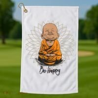 Ba Happy Little Happy Buddha Peaceful Golf Towel thumb 1
