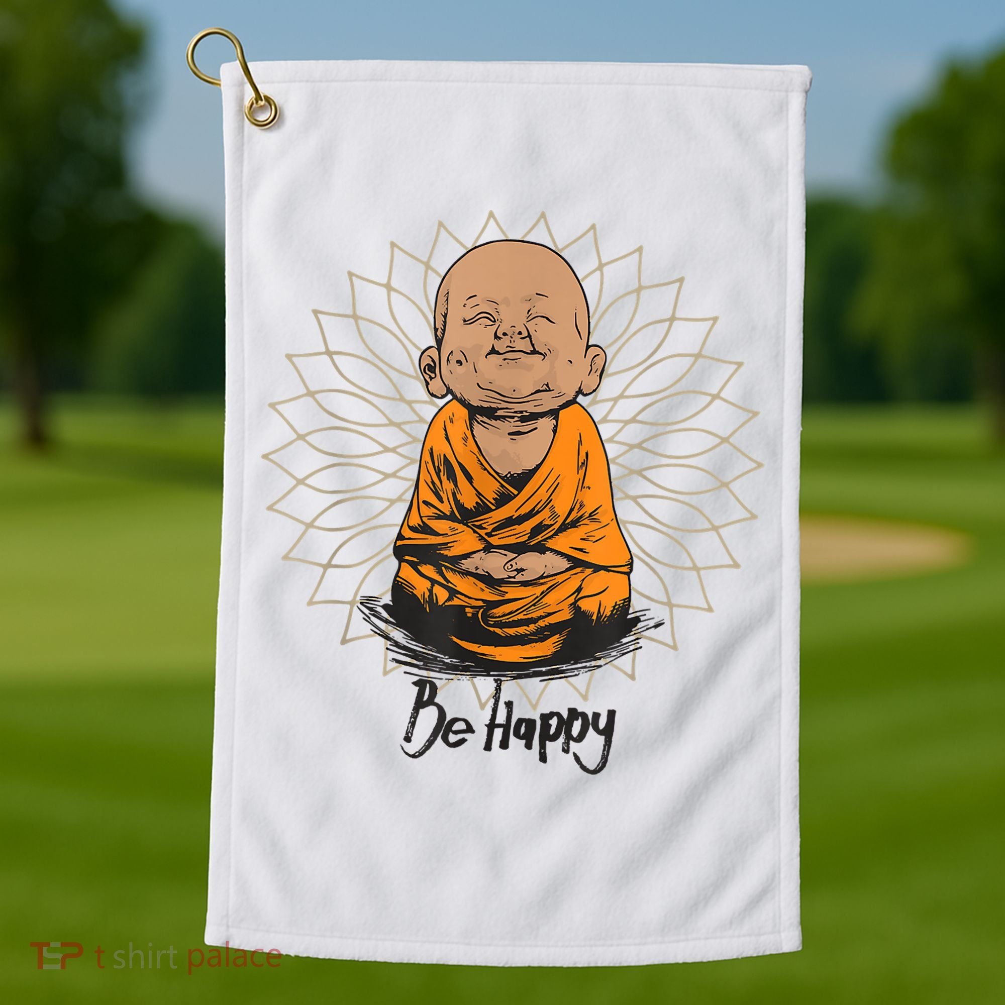 Ba Happy Little Happy Buddha Peaceful Golf Towel
