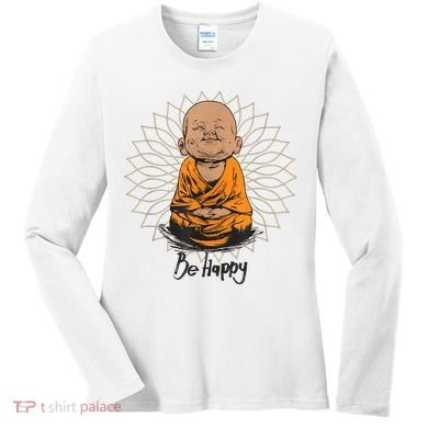 Ba Happy Little Happy Buddha Peaceful Women's Long Sleeve Shirt