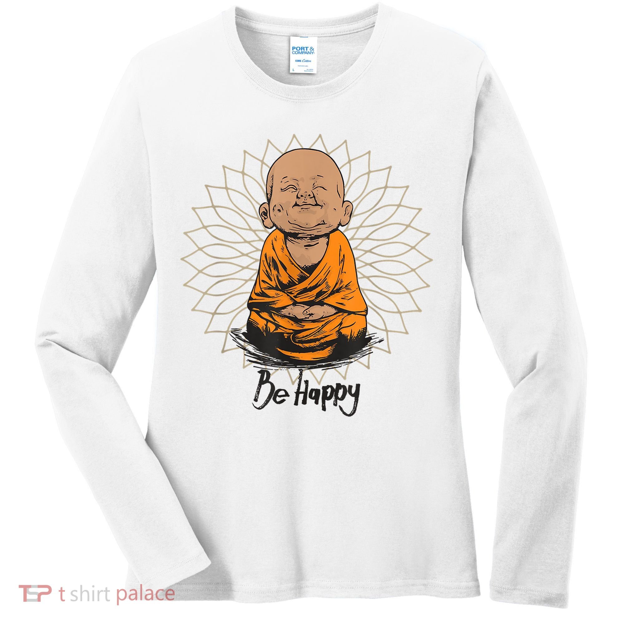 Ba Happy Little Happy Buddha Peaceful Women's Long Sleeve Shirt