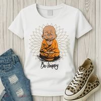 Ba Happy Little Happy Buddha Peaceful Women's T-Shirt thumb 3