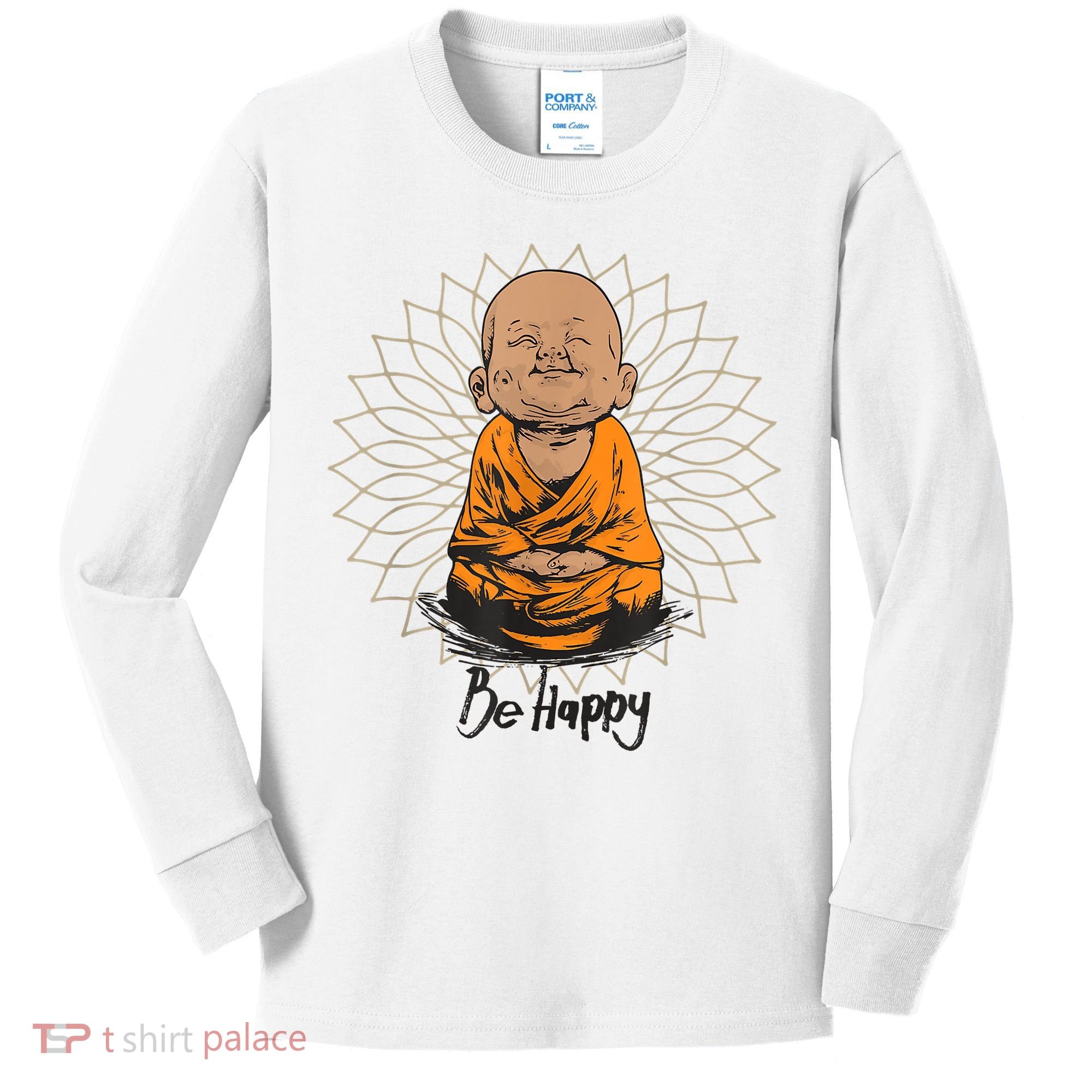 Ba Happy Little Happy Buddha Peaceful Kids Long Sleeve Shirt