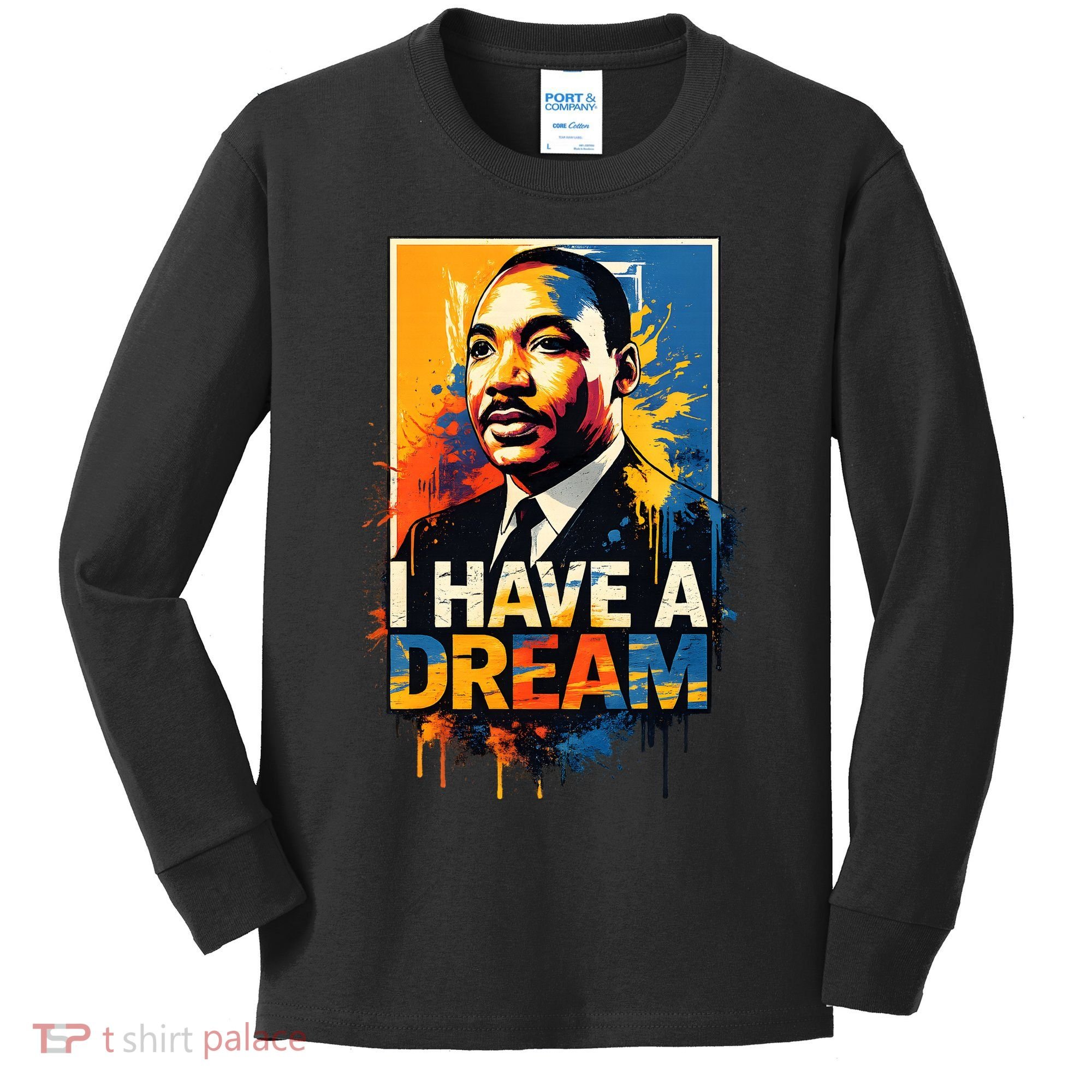 Black History Month Martin Have Dream Luther King Kids Long Sleeve Shirt