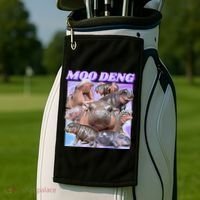 Baby Hippo Moo Deng Golf Towel thumb 2