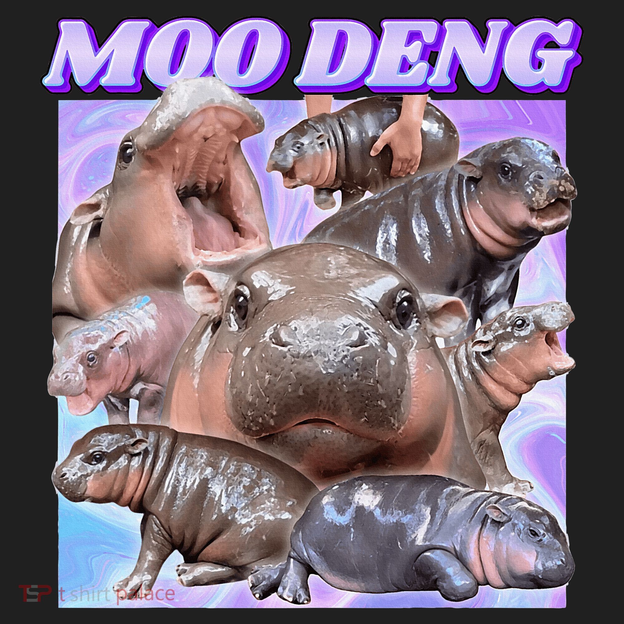 Baby Hippo Moo Deng Golf Towel
