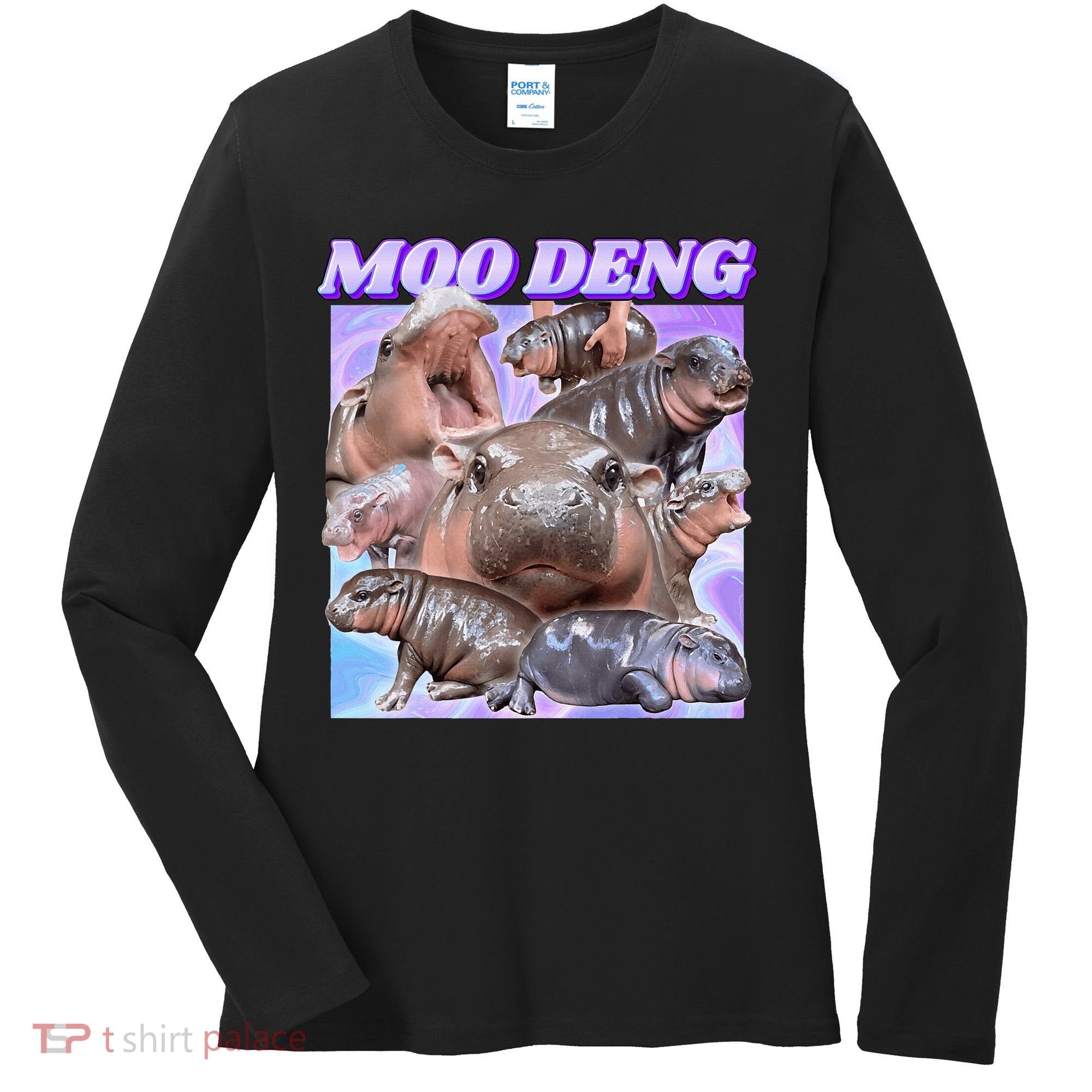 Baby Hippo Moo Deng Women's Long Sleeve Shirt