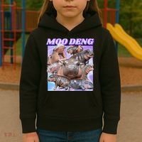 Baby Hippo Moo Deng Kids Hoodie thumb 3