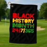 Black History Month 24 7 365 Golf Towel thumb 1
