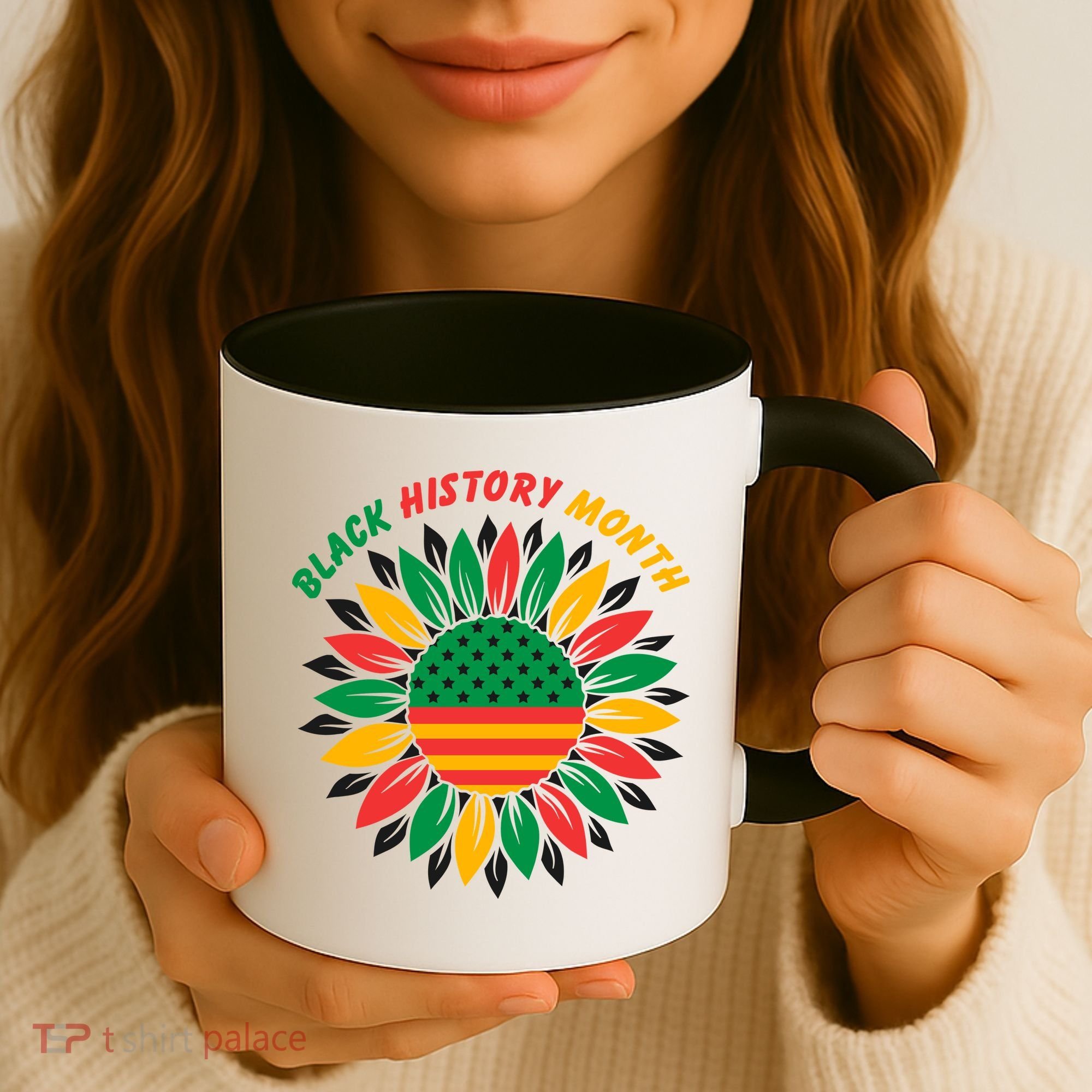 Black History Month Sunflower Flag Coffee Mug