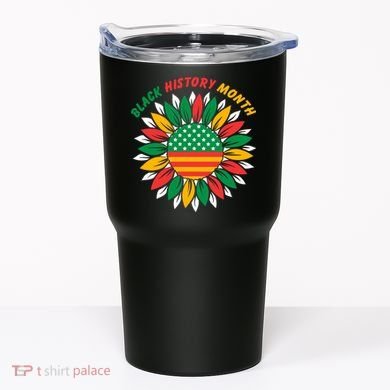 Black History Month Sunflower Flag Tumbler