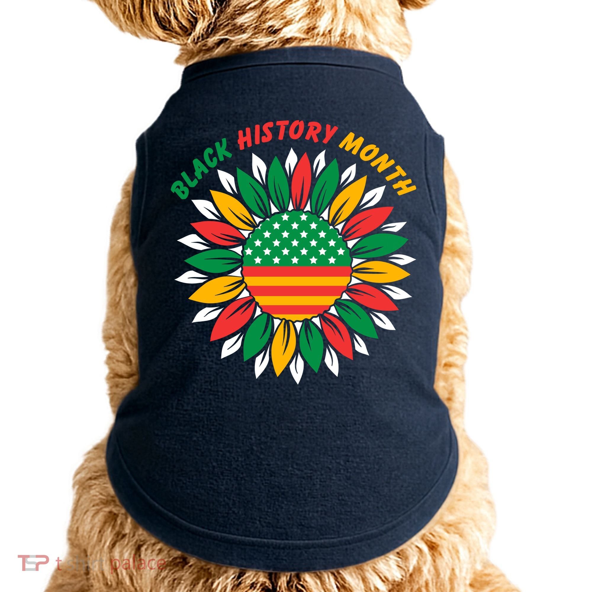 Black History Month Sunflower Flag Doggie Tank