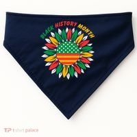Black History Month Sunflower Flag USA-Made Doggie Bandana thumb 0