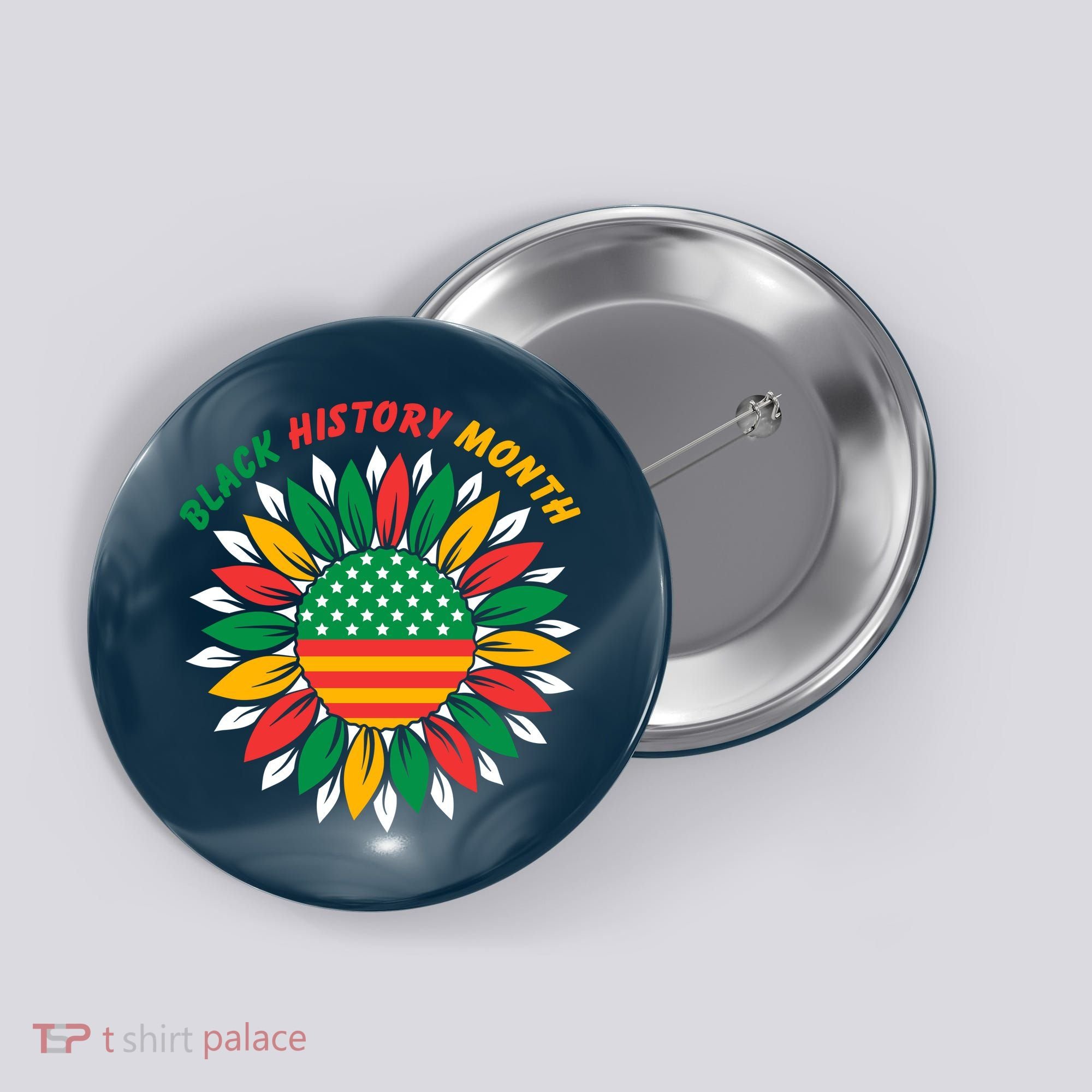 Black History Month Sunflower Flag Button