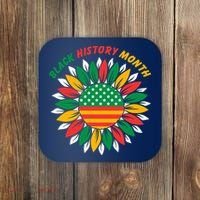 Black History Month Sunflower Flag Coaster thumb 0