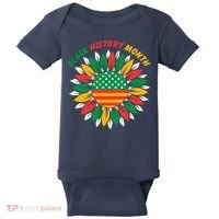 Black History Month Sunflower Flag Baby Bodysuit thumb 0