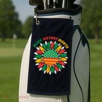 Black History Month Sunflower Flag Golf Towel thumb 2
