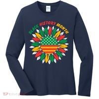 Black History Month Sunflower Flag Women's Long Sleeve Shirt thumb 0