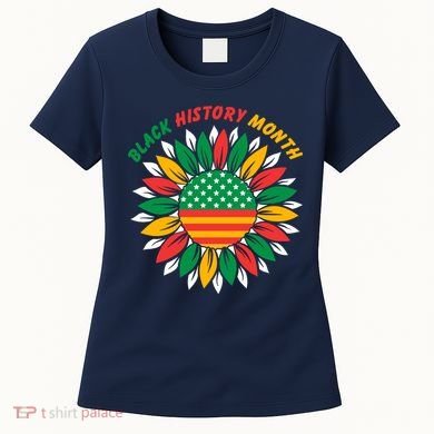 Black History Month Sunflower Flag Women's T-Shirt