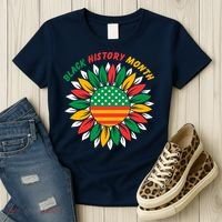 Black History Month Sunflower Flag Women's T-Shirt thumb 3