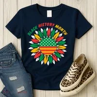 Black History Month Sunflower Flag Women's T-Shirt thumb 3