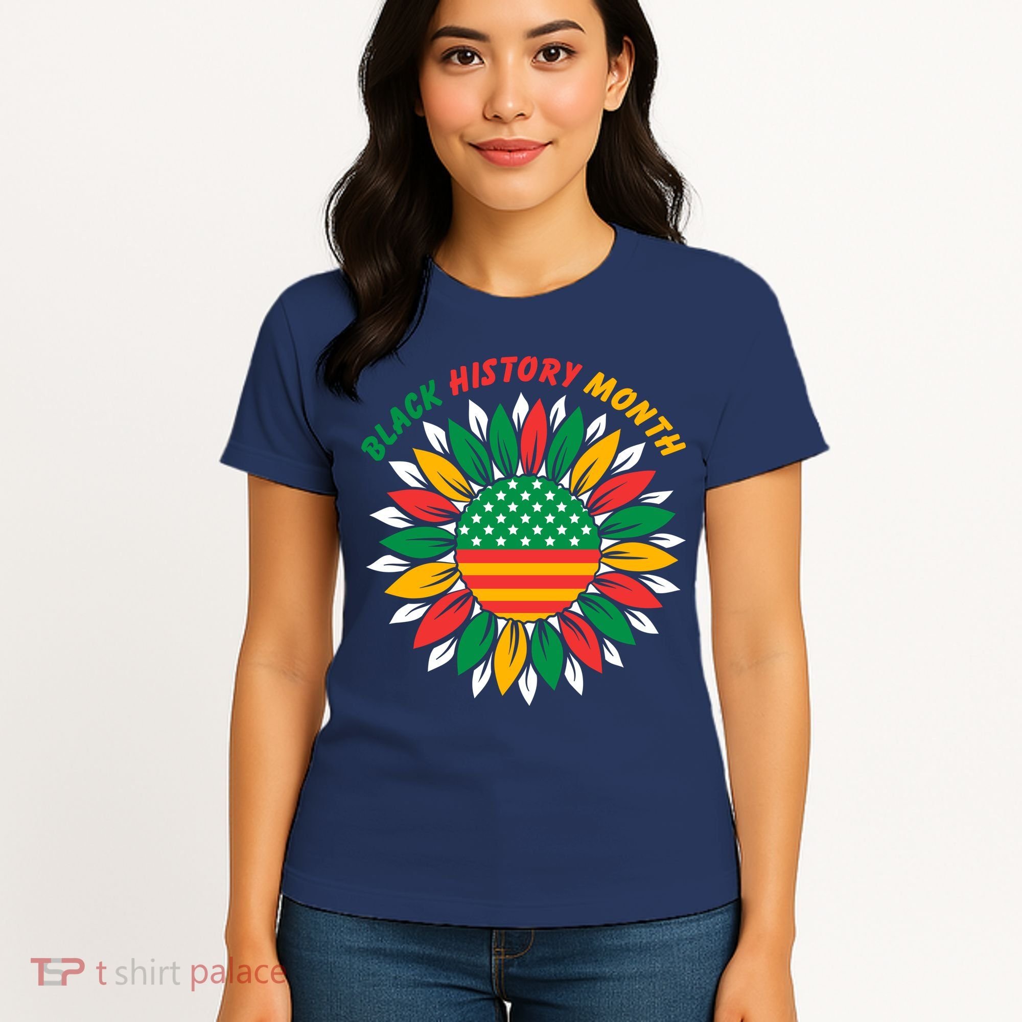 Black History Month Sunflower Flag Women's T-Shirt