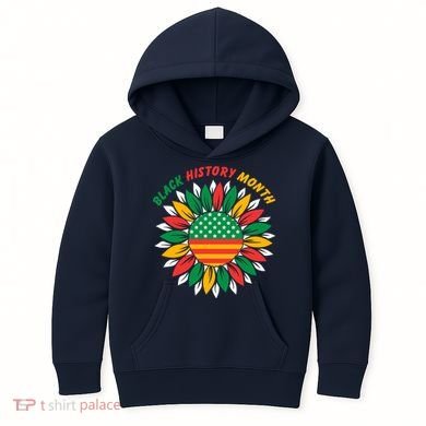 Black History Month Sunflower Flag Kids Hoodie