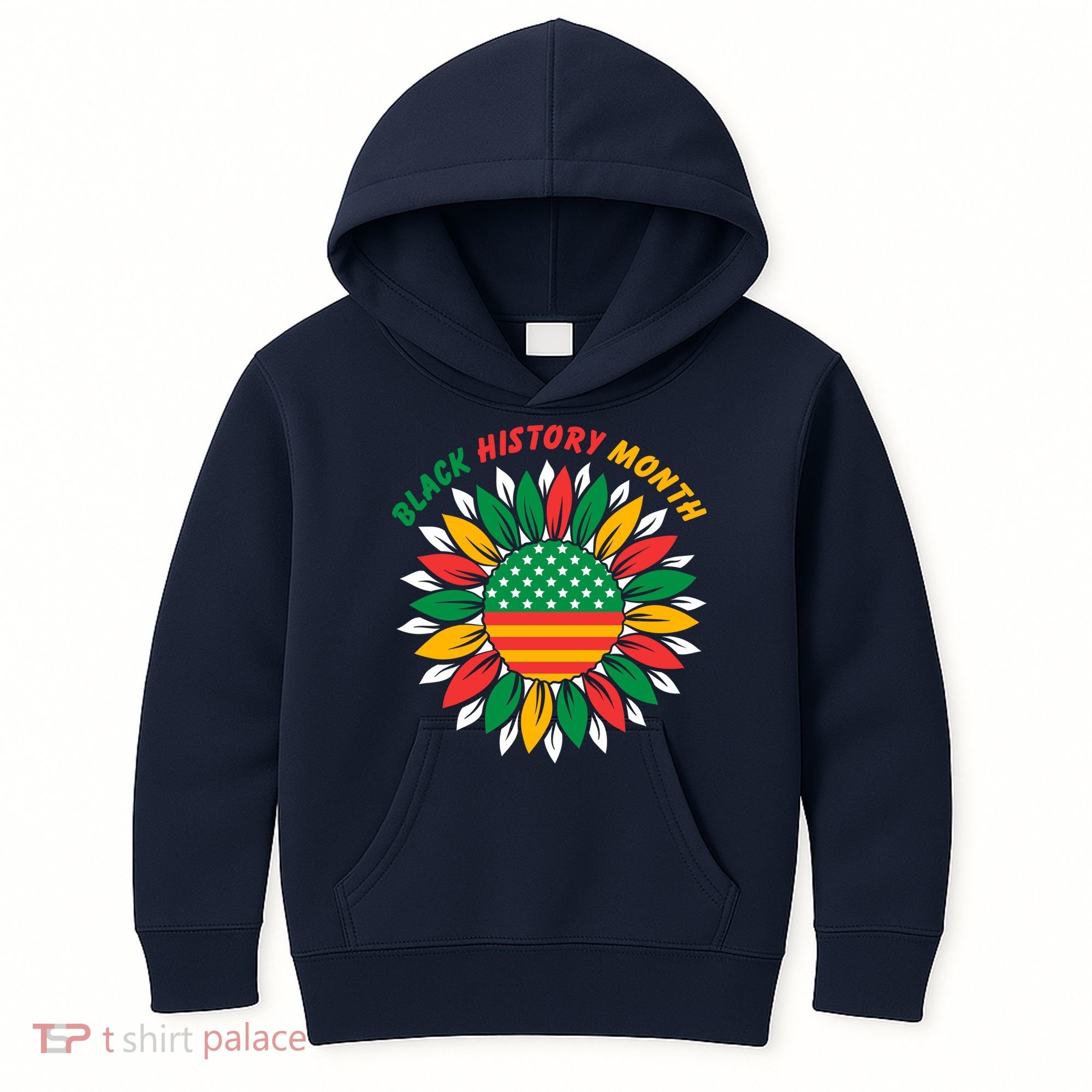Black History Month Sunflower Flag Kids Hoodie