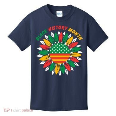 Black History Month Sunflower Flag Kids T-Shirt