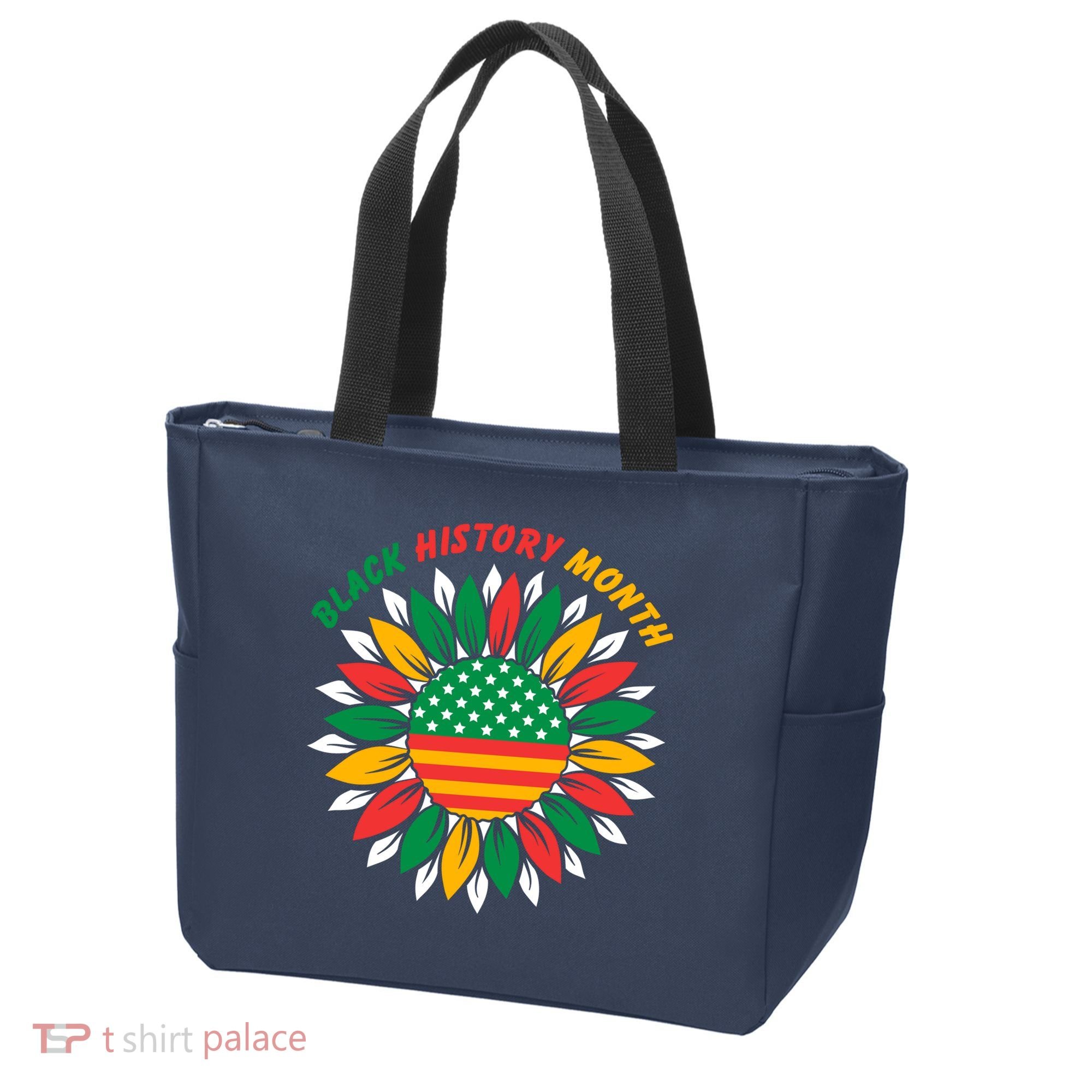 Black History Month Sunflower Flag Tote Bag