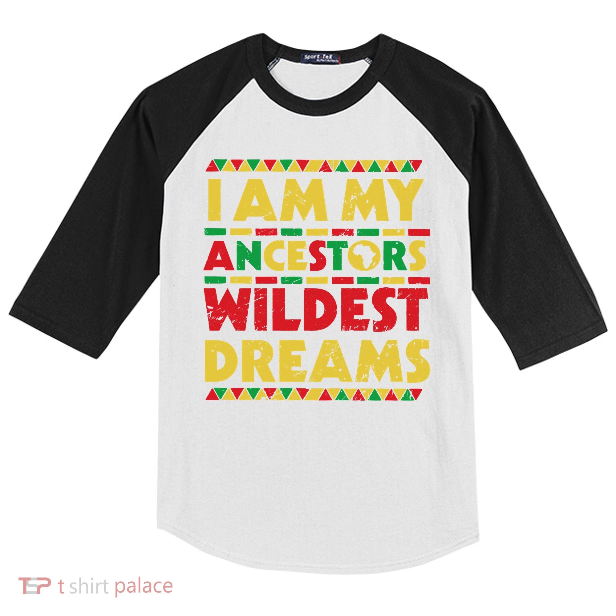 Black History Month Tee , Ancestors Wildest Dreams Kids Colorblock Raglan Jersey