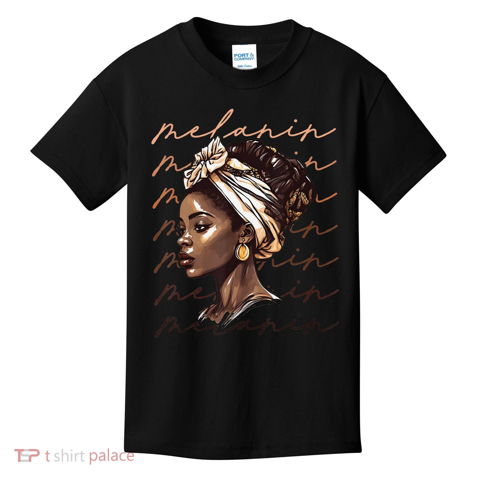 Black History Month African American Black Melanin Queen Kids T-Shirt