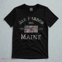 Bar Harbor Maine USA American Flag Established ME Vintage T-Shirt thumb 5