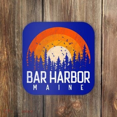 Bar Harbor Maine Me Great Gift Retro Vintage 70s 80s 90s Gift Coaster